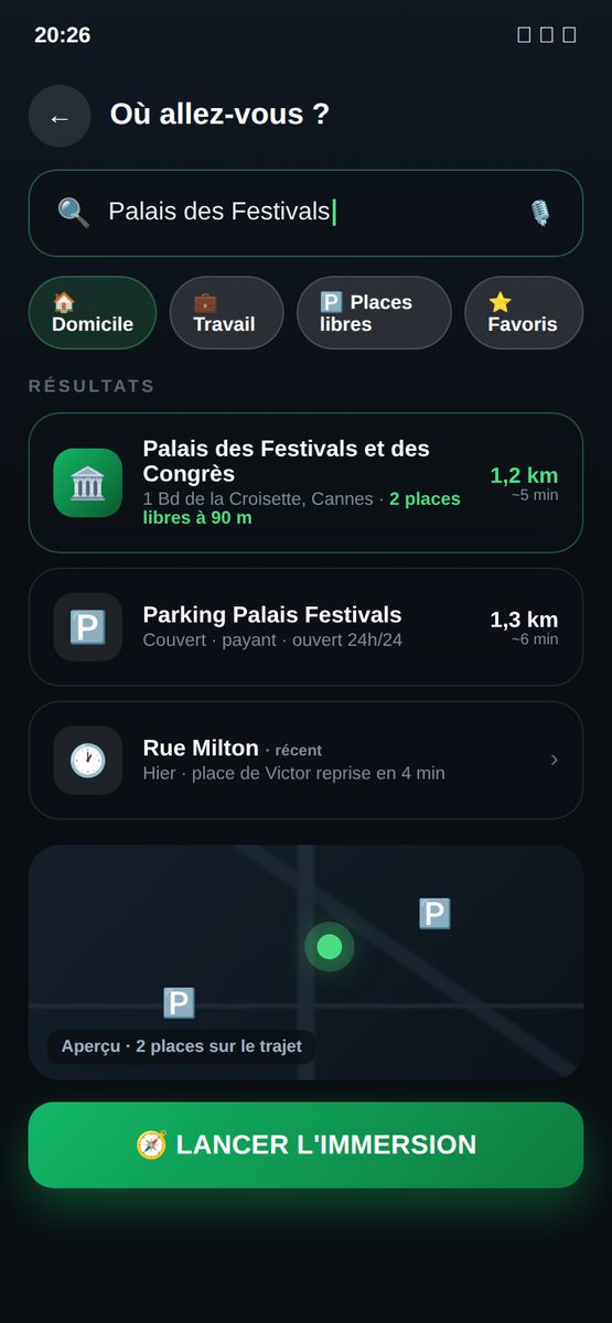 Recherche de destination et guidage